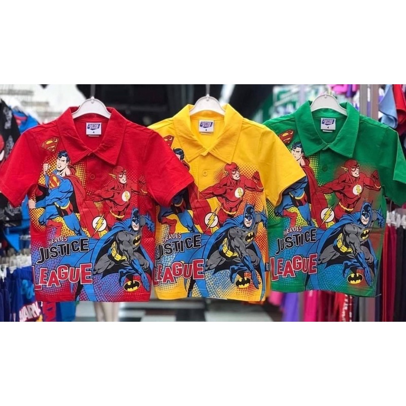 Áo thun có cổ Polo Thái Lan siêu nhân MARVEL hoạ tiết 3D nổi cho bé trai