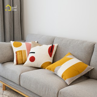 Gối sofa vuông trang trí phòng khách, gối tựa lưng êm ái (có kèm ruột) GEOMETRIC Make My Home