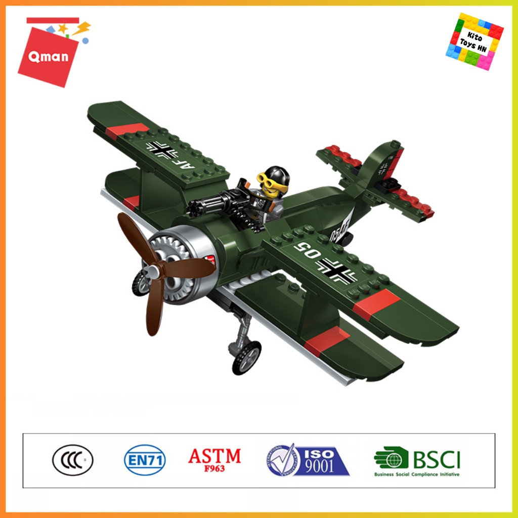 Bộ Đồ Chơi Lego Lắp Ráp Mô Hình Qman 1705 Máy Bay Quân Sự Đột Kích 187 Chi Tiết 3 Minifigures Cho Trẻ Từ 6 Tuổi