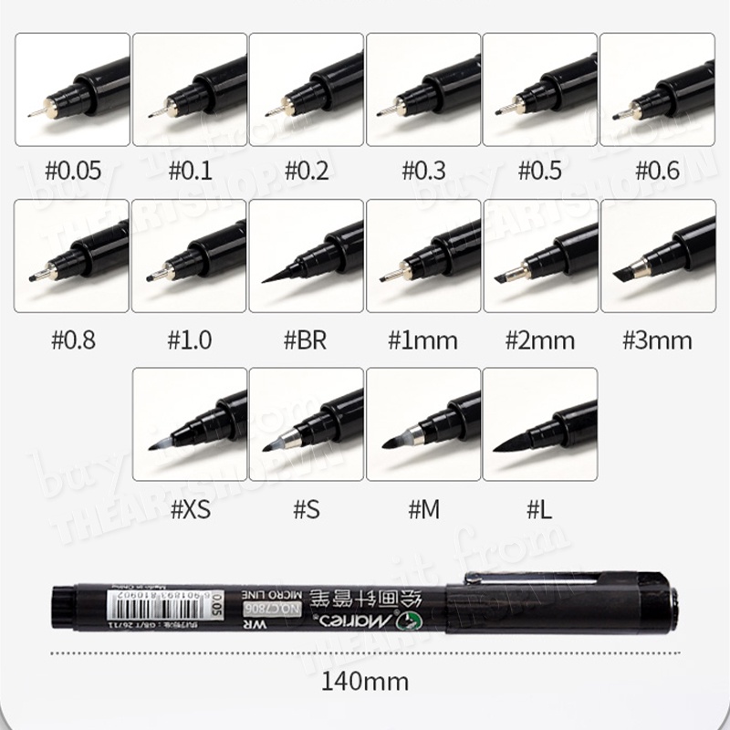 Bút line đi nét chuyên nghiệp Marie's Micro Line, kháng nước và cồn THEARTSHOP