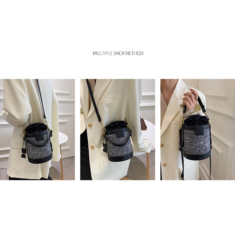 Túi đeo vai bằng vải canvas phong cách retro thời trang 2022