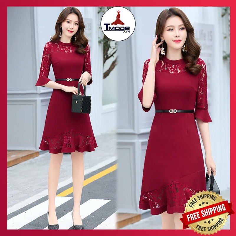 [VIDEO + ẢNH THẬT] ĐẦM CAO CẤP PHỐI REN DỰ TIỆC ĐUÔI CÁ THỜI TRANG CÓ SIZE XXL | BigBuy360 - bigbuy360.vn