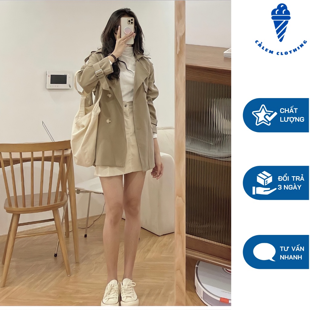 Áo khoác mangto có lớp lót dày dặn form đẹp