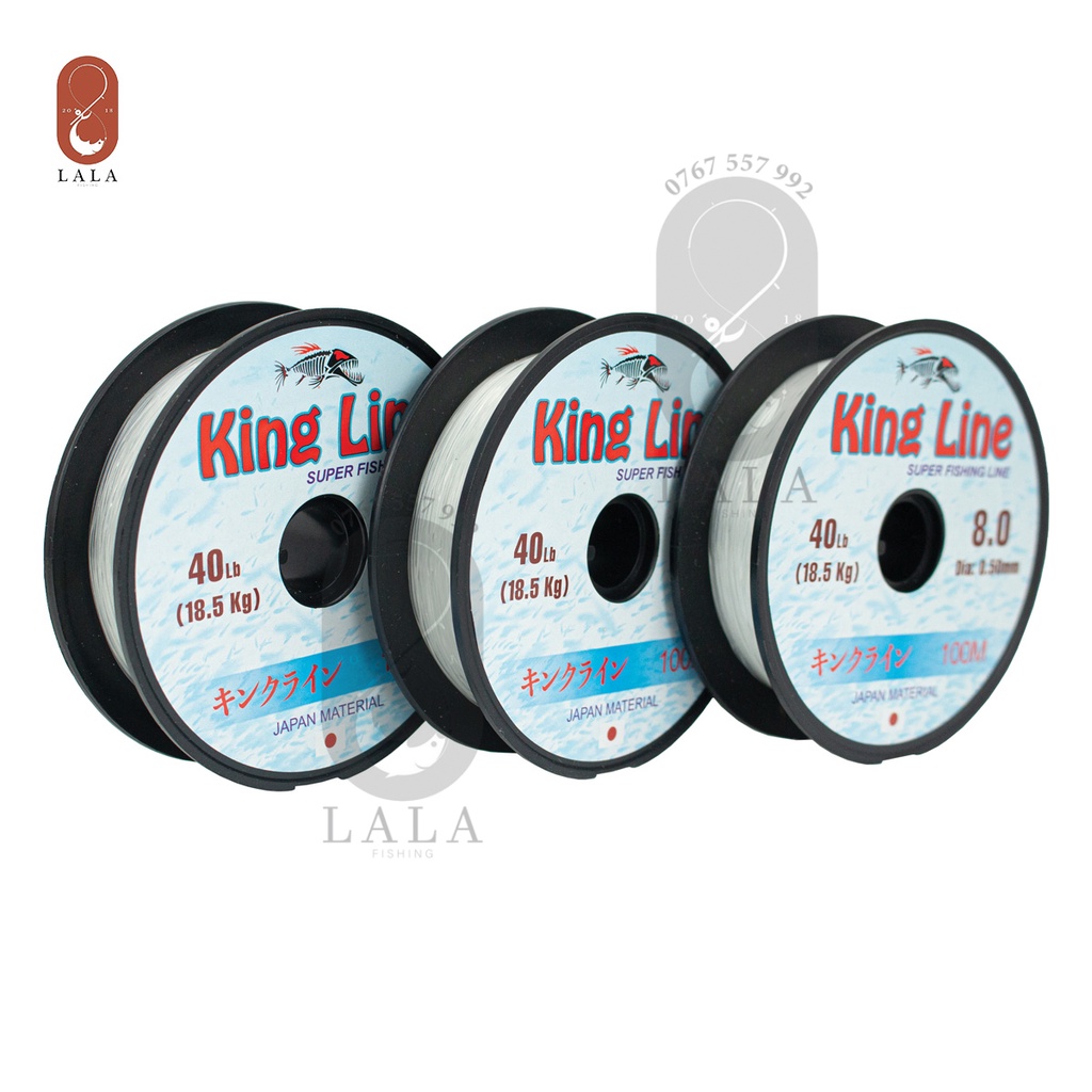 Dây cước câu cá King Line 100m giá rẻ Nhật Bản xanh/ trắng