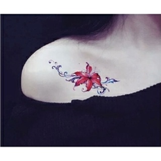 Hình xăm dán bỉ ngạn hoa đỏ quyến rũ 10x6cm_ mua 5 tặng 1 mini xinh