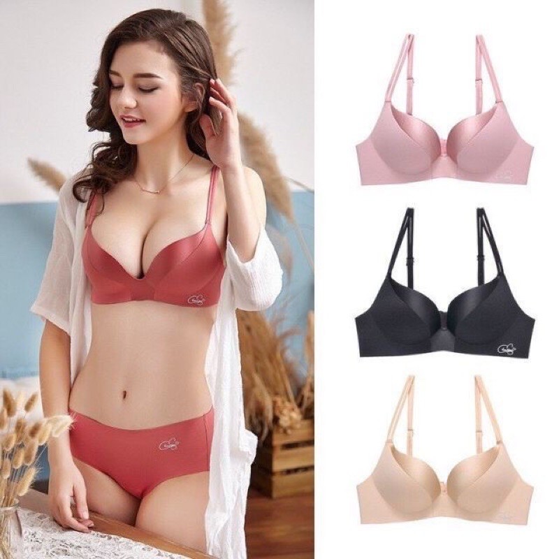 Áo Lót Đúc Su Phối Gấm Lụa Không Gọng Đệm Dày Nâng Ngực