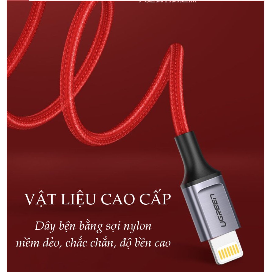 Dây sạc và truyền dữ liệu đầu cắm Lightning, dài 1m UGREEN US293 80635 - Hãng phân phối chính thức