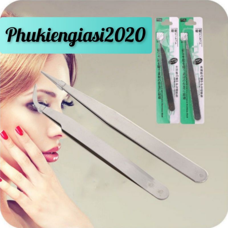 Nhíp cong,thẳng, gấp đá nail,mi giả gấp phụ kiện, thép không gỉ