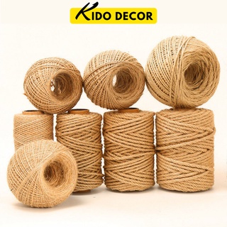 Dây thừng trang trí, dây dừa gai cuốn lọ hoa decor handmade màu nâu vintage KIDO