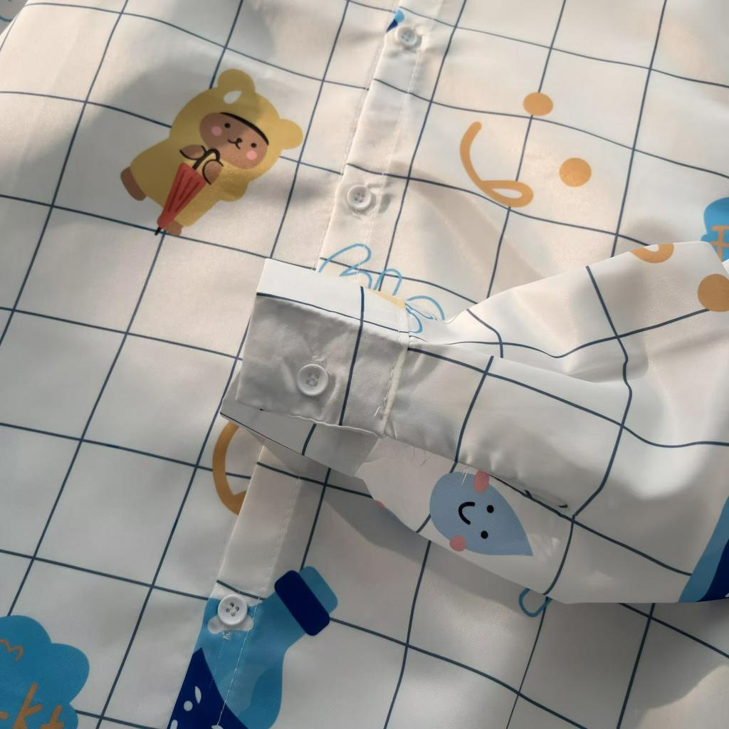 Áo Sơ Mi Nam Ca Rô Dài Tay Cổ Bẻ Thời Trang Hàn