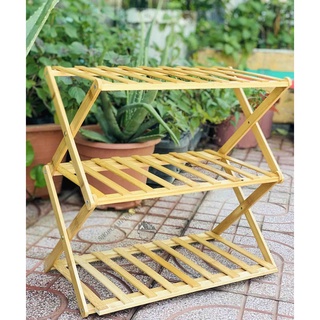 Kệ gỗ tre đa năng nhiều tầng,kệ đựng dép, trang trí dercor, camping dã ngoại xếp gọn nhẹ, không cần lắp ráp
