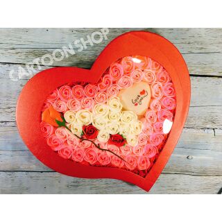 Hộp quà valentine sáp hoa hồng 40cm