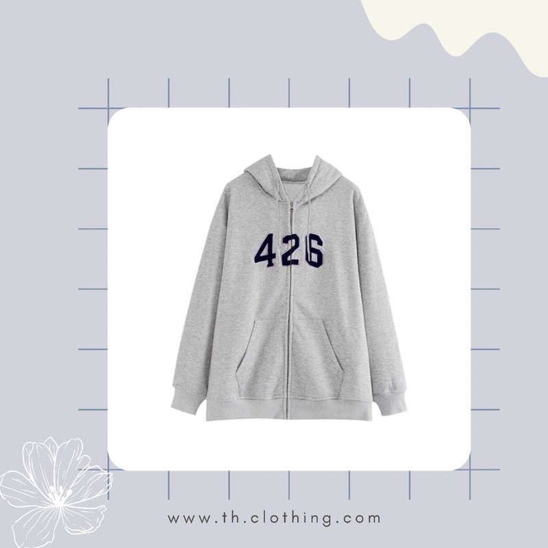 Áo hoodie zip thêu 462