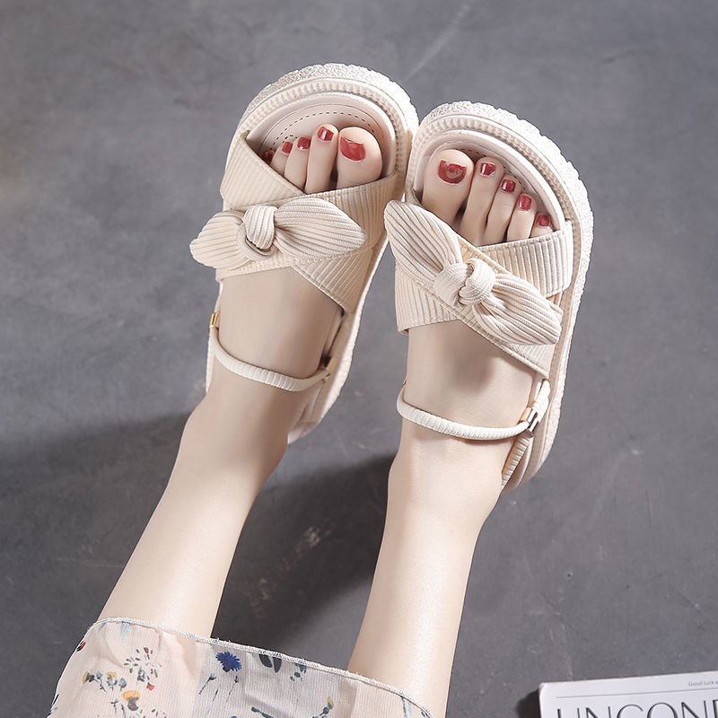 Xăng đan Đế Phẳng Phong Cách La Mã Thời Trang Mùa Hè Cho Nữ 2021