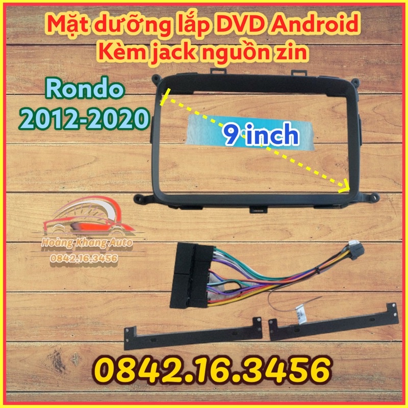 Mặt dưỡng Kia Rondo 2012 - 2020, 9 inch kèm jack nguồn zin