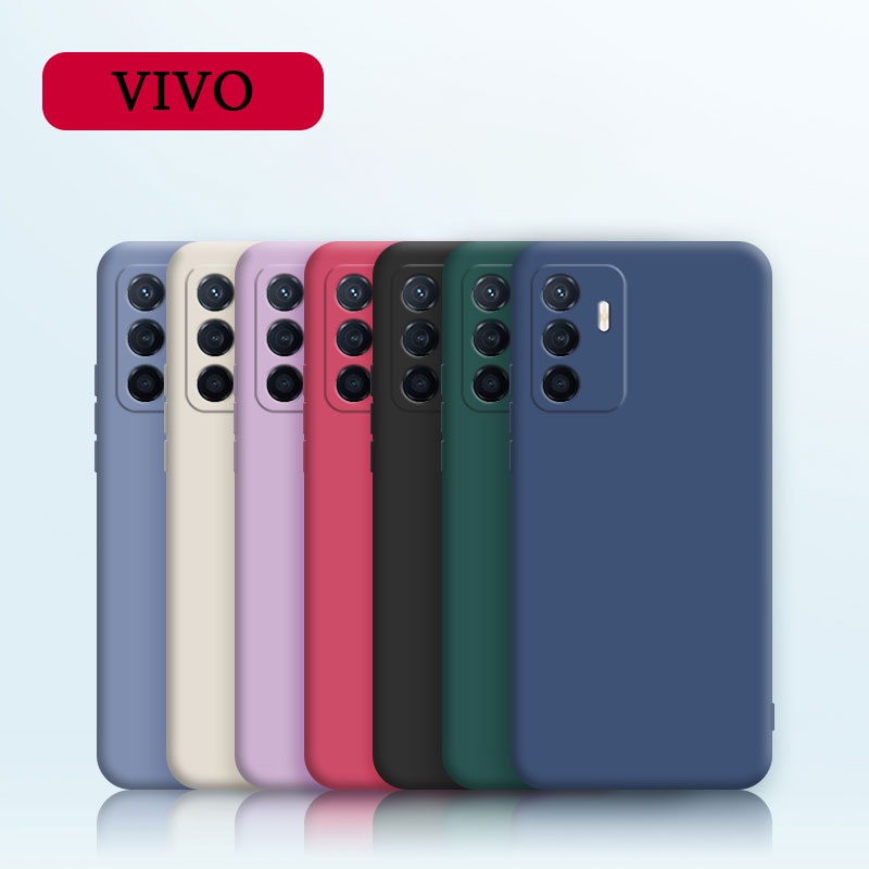 Ốp điện thoại silicon mặt trong phối vải nỉ cho VIVO T1 V23 5G V23E X60 X50 V20 Se Pro 4G 2022
