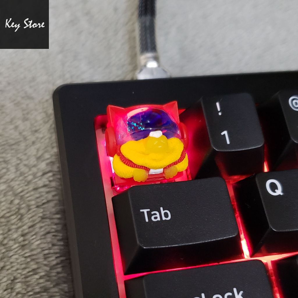 Nút bàn phím cơ artisan keycap sirius màu vàng đỏ kính đá