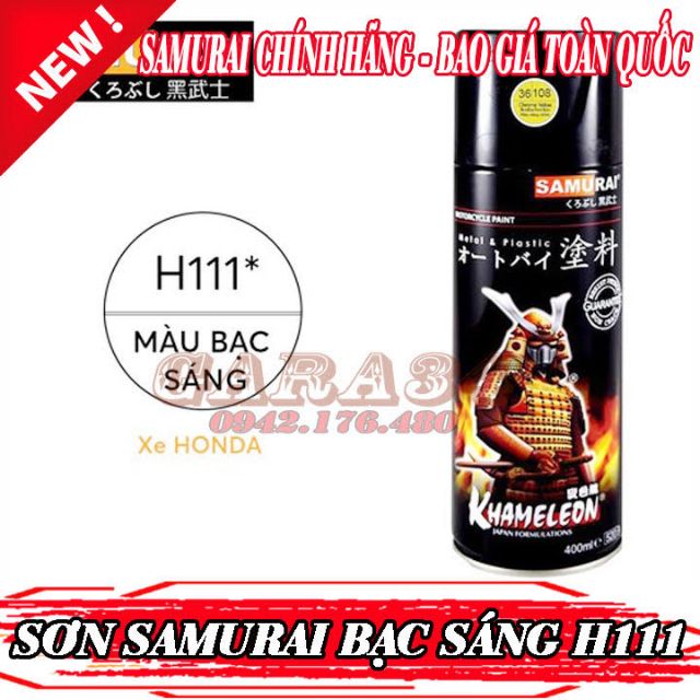 SƠN SAMURAI MÀU BẠC SÁNG H111