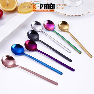 Muỗng uống trà cà phê dài 13cm chất liệu inox 304 màu vàng óng ánh KP0001
