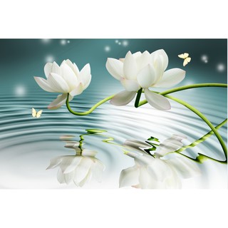 Tranh dán tường 3D Hoa sen 60*90