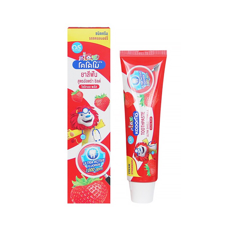 Kem đánh răng trẻ em kodomo Thái Lan 40gr hương vị trái cây nuốt được cho bé từ 1 tuổi