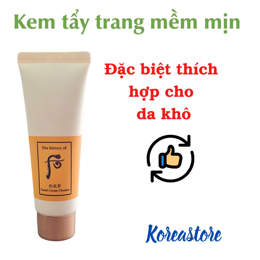 (Date 2023) Kem tẩy trang đông y hoàng cung whoo Vàng Cream Cleanser 40ml