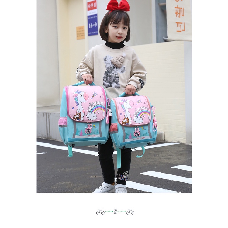 Ba lô Chống Gù Tiểu Học Chống Thấm Nước Cho Bé Lớp 2-5 Kích Thước 37*26*13.5cm