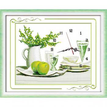 Tranh Thêu Chữ Thập Đồng Hồ Mùa Hè Mát Mẻ Y8138  KT:54X37CM