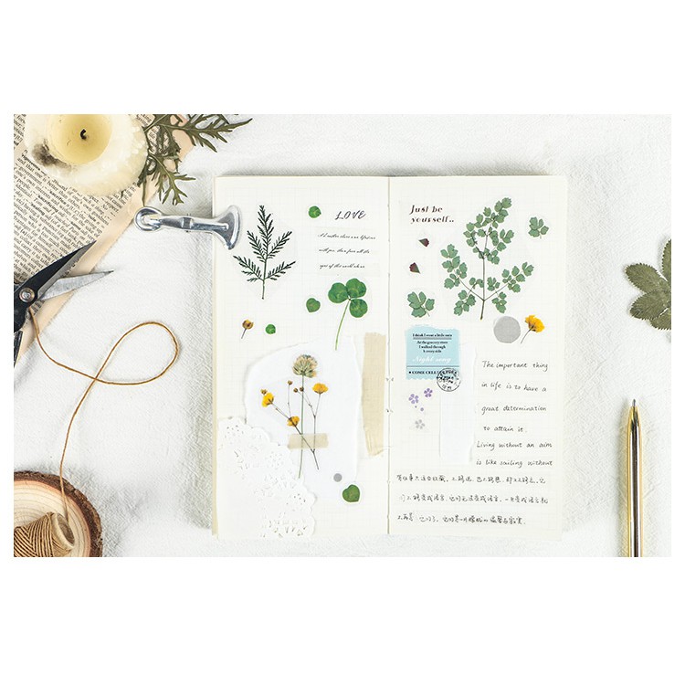 Sticker hoa vintage trong hình dán trang trí sổ tay bullet journal dụng cụ dán planner SEASON COLLECTION