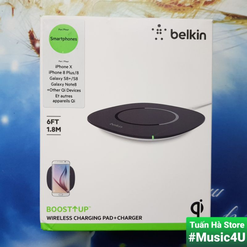 BOOST↑CHARGE™ Đế sạc nhanh không dây Belkin 7.5W cho Iphone, Airpods, F7U054, F7U027, F8M747, Chuẩn MFI [Music4U]