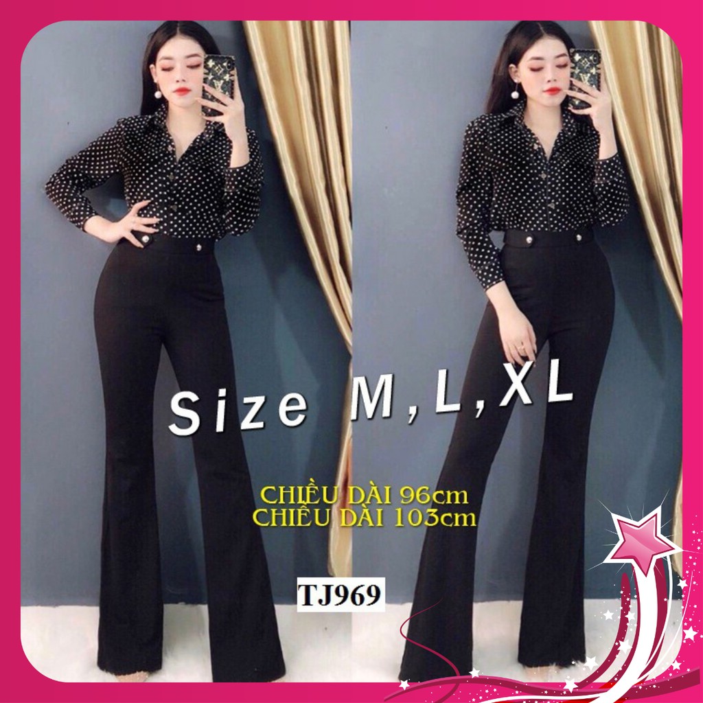 Đồ Bay Đẹp 🎁FREESHIP🎁 Jum dài ống loe áo bi dây kéo lưng xinh xắn TJ969