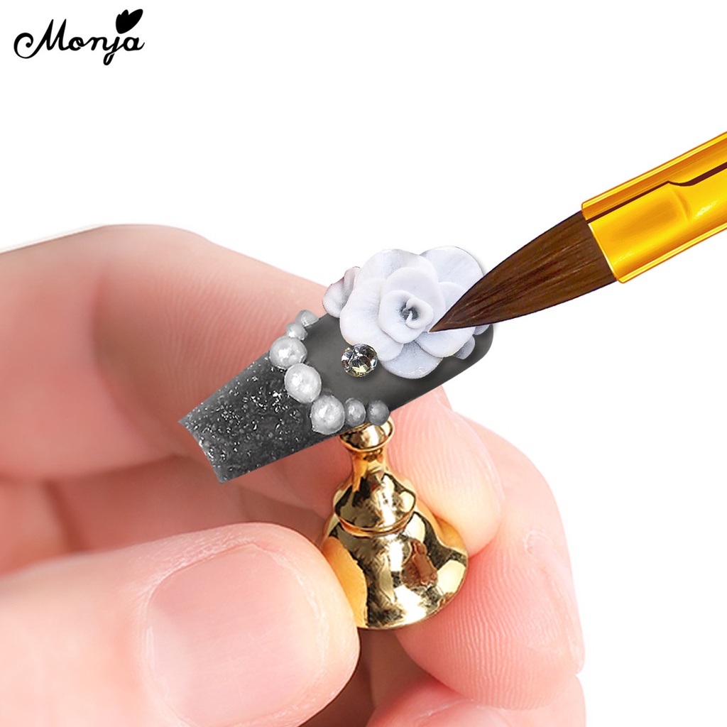 MONJA Bộ 2 cọ vẽ trang trí móng tay nghệ thuật chuyên dụng tiện lợi