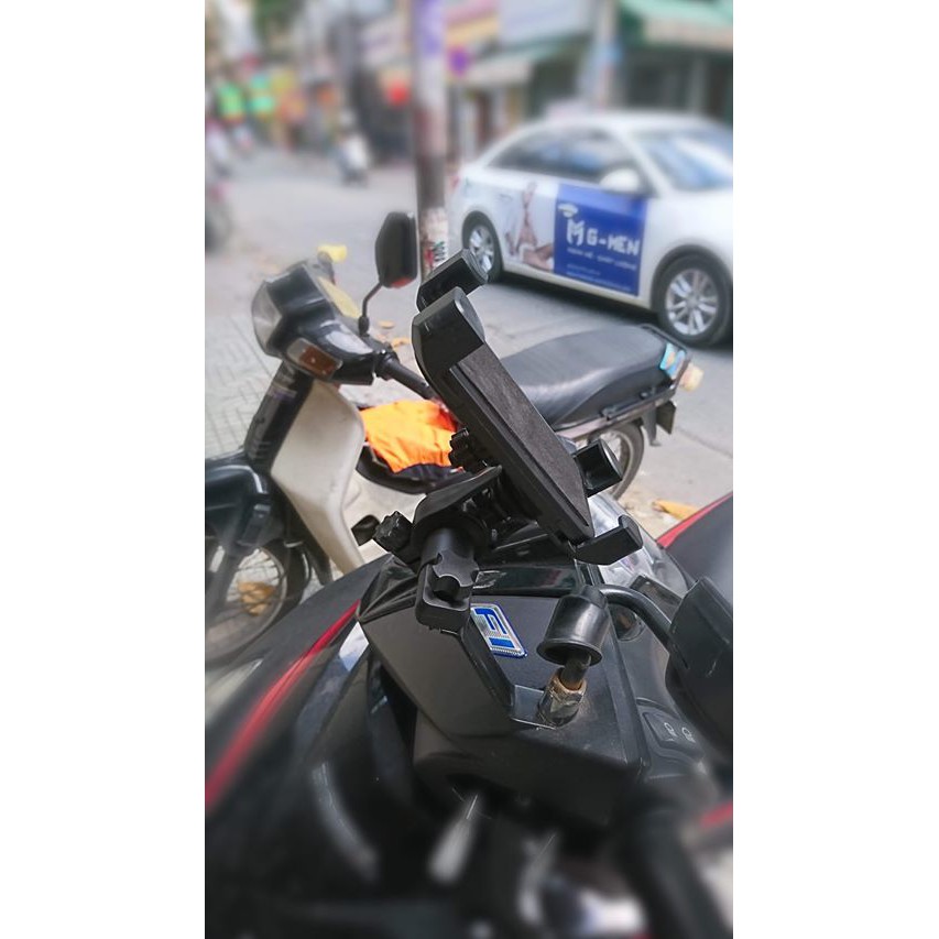 Giá Đỡ Điện Thoại Trên Xe Máy 4 Góc 2 gọng