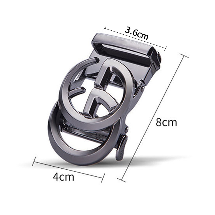 [Size 3.5cm]-Đầu Khóa Thắt Lưng Nam Cao Cấp Chữ G/Mặt Thắt Lưng Khóa Tự Động, Màu Đen/Xám/Trắng DLKCGT-11