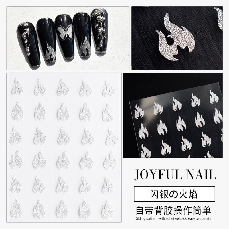 sticker 3d kim tuyên siêu sáng dán móng tay nail