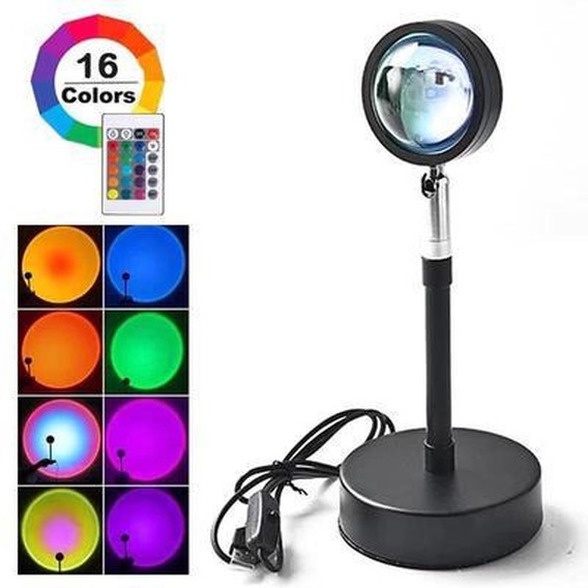 16 màu Điều khiển từ xa USB RGB của Ý Đèn chiếu hoàng hôn của Ý Cầu vồng Đèn sống trong bầu khí quyển Ánh sáng đèn Led trong nhà Đèn ngủ trang trí trong nhà