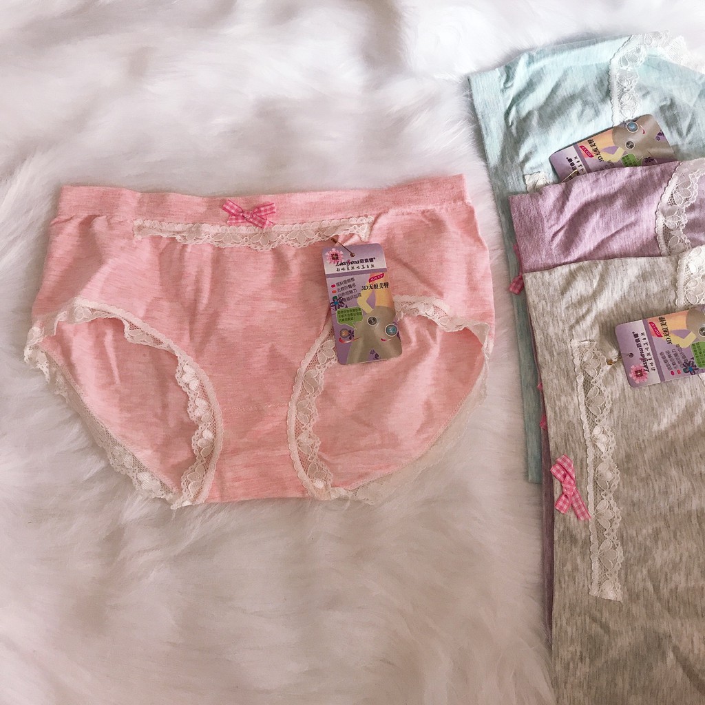 Quần Lót Cotton Thun Dệt Pha Ren Co Giãn 4 Chiều - Quần Chip Cotton Không Ra Phai Màu Khi Giặc Kháng Khuẩn Chống Ung Thư | BigBuy360 - bigbuy360.vn