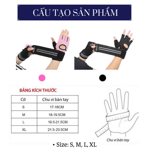 Găng Tay Nam, Nữ Tập Gym Chính Hãng Aolikes Có Cuốn Hở Bàn AL113B