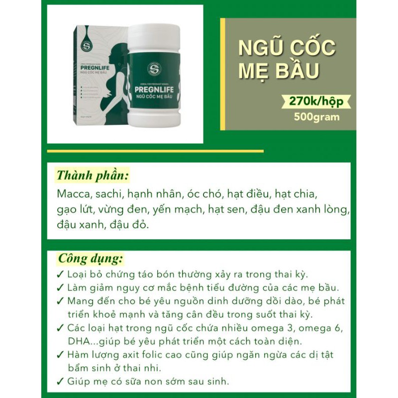 [LOLIFOOD] Bột ngũ cốc bầu dinh dưỡng cao cấp Pregnlife Lolifood mix 13 loại hạt (500g).