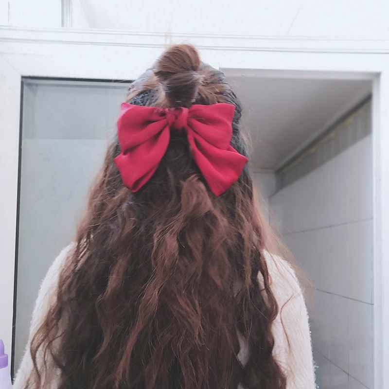 Kẹp Tóc Hình Nơ Vải Satin Thời Trang Nữ Tính