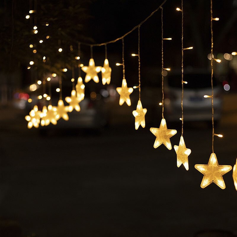 Dây Led Trang Trí Ngôi Sao⚡𝑪𝒖̛̣𝒄 𝑯𝒐𝒕 𝑯𝒊𝒕⚡Đèn Mành Rèm Chữ V Ngược Trang Trí Noel, Tiệc Cưới..Decor Trang Trí Nhà Cửa