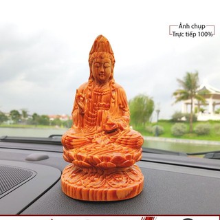 Tượng Phật Bà Quan Âm gỗ Huyết Long để xe Ô TÔ, bày bàn làm việc