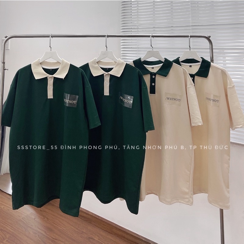 Áo thun polo nam nữ unisex nhiều màu in họa tiết WHYNOT 2 vải thun cotton da cá cao cấp - SSSTore