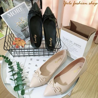 Hình thật-B8-Giày bệt búp bê nữ đính nơ hàng VNXK siêu mềm êm chân