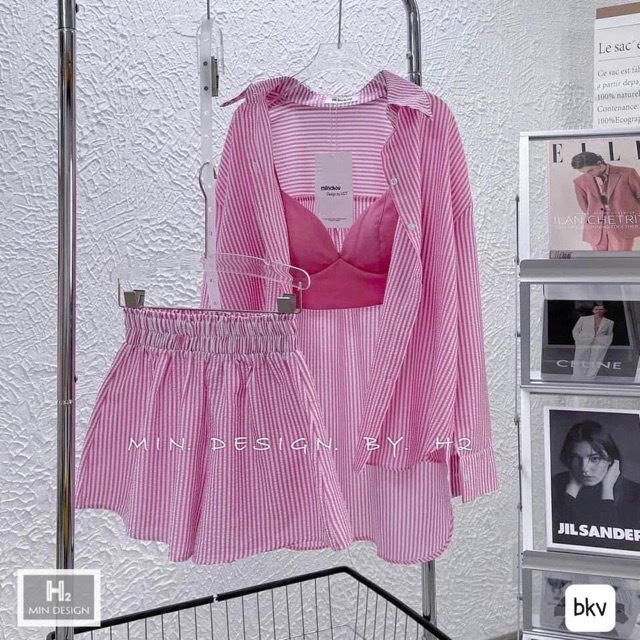 SET SƠ MI ĐŨI HÀN 2 MÓN (ÁO QUẦN KHÔNG KÈM BRA) ULZZANG HOT HÈ 2022