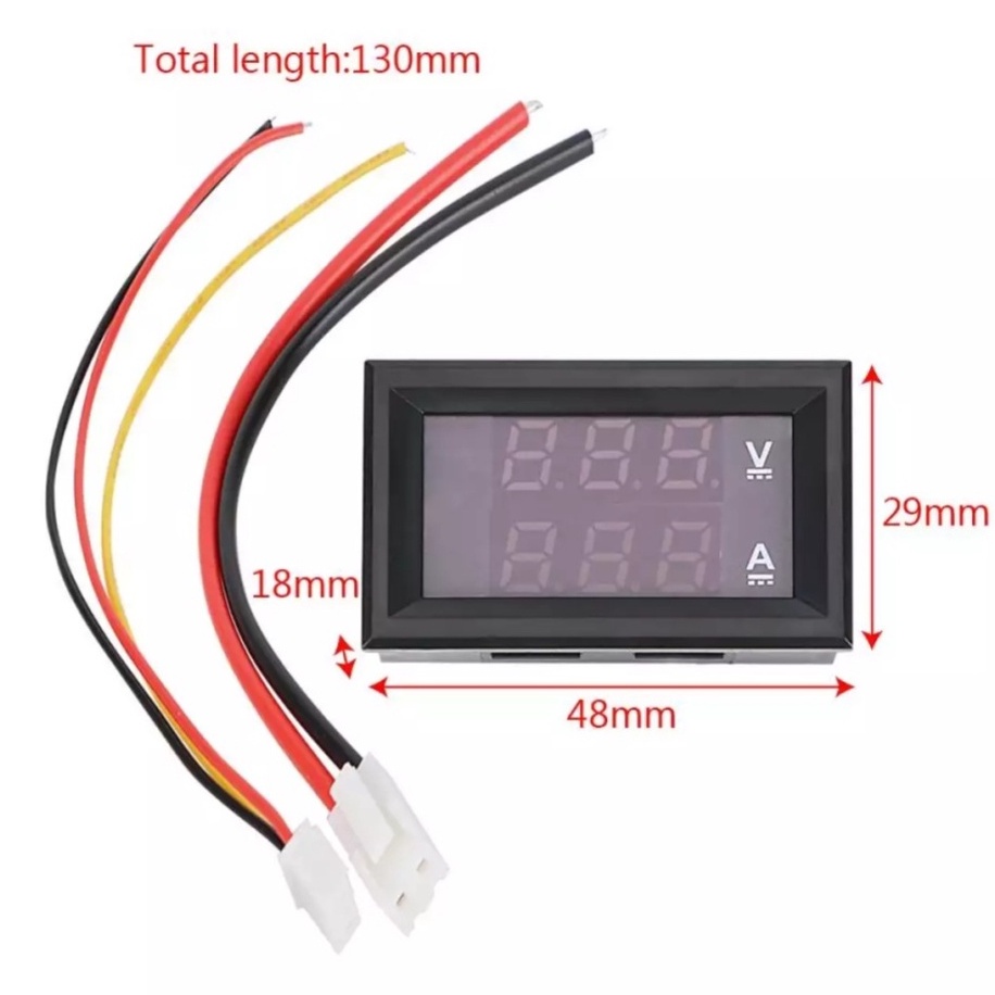 Đồng hồ đo vôn và ampe nguồn điện. Đo được từ 0V - 100V / 1A - 10A