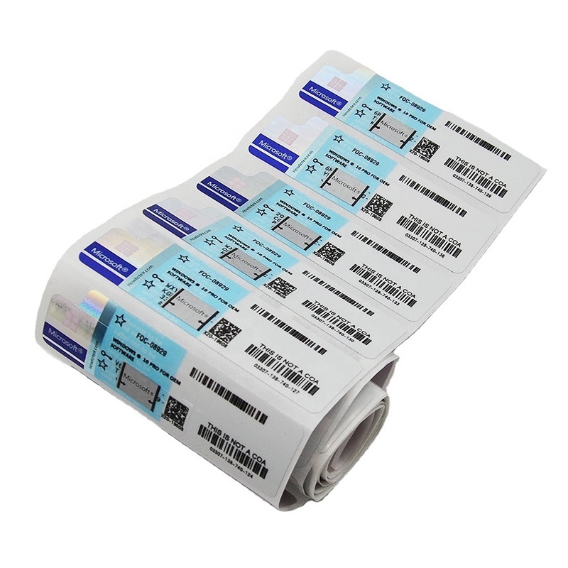 Win.10 Pro Phiên bản OEM Blue Serial Number nhãn dán win 10. pro.OEM COA nhãn dán
