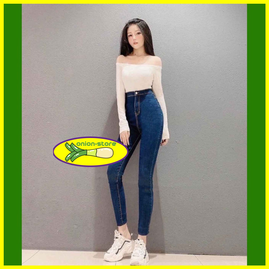 Quần Jean Nữ Lưng Cao Siêu Co Giãn- Quần Bò Cạp Cao Form Nữ Dáng Ôm | BigBuy360 - bigbuy360.vn