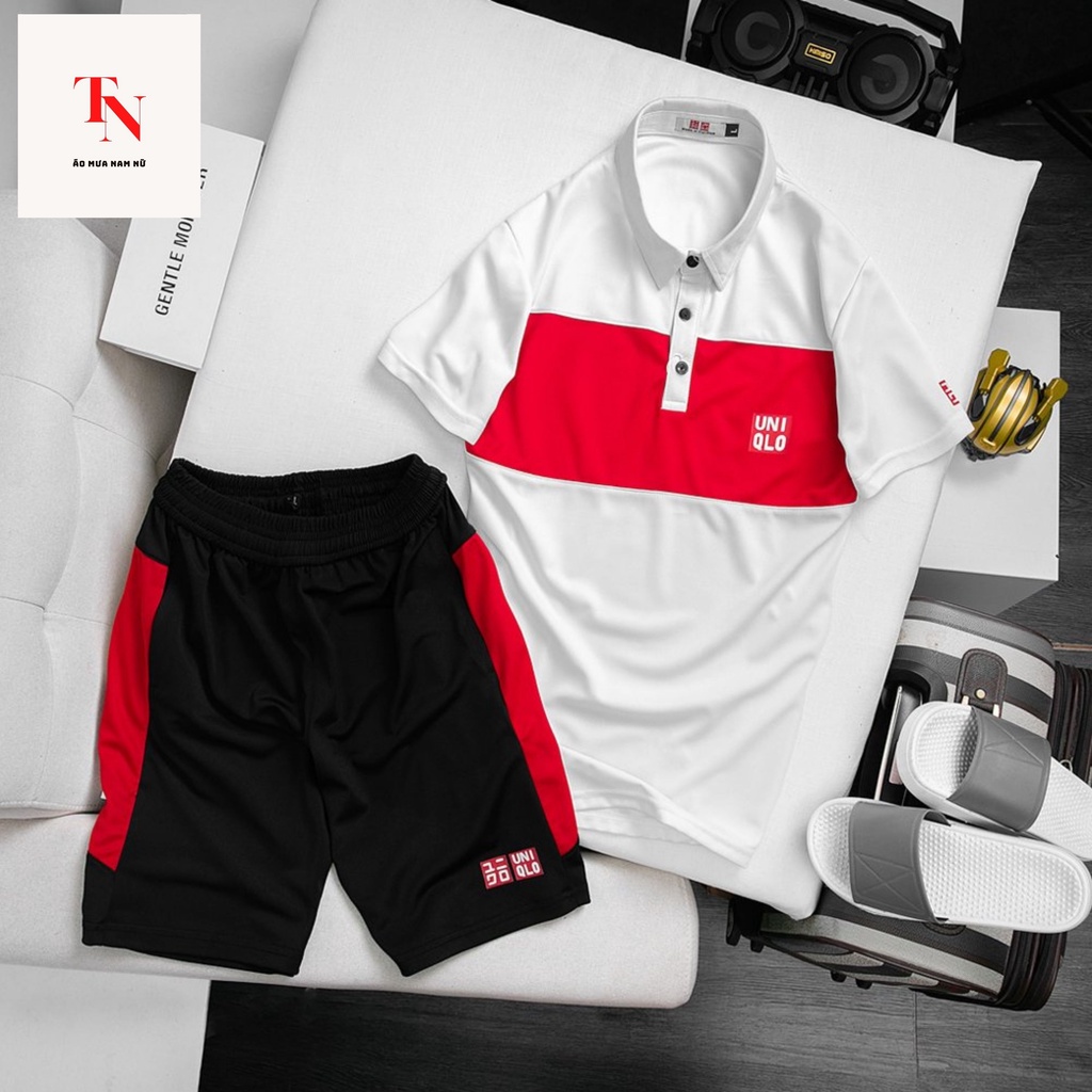 Đồ bộ nam Uni, bộ thể thao nam cộc tay bốn mùa chất vải cotton thoáng mát, thấm hút nhanh  - Tình Ngọc Store