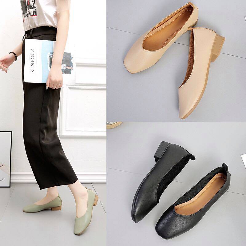 Giày Búp Bê Nữ Đẹp Đế 3 Phân Mũi Vuông  Đi Cực Êm Chân Nhiều Màu Sắc : Đen, Be, Ghi Size 35-40 SHOP HAMI G05